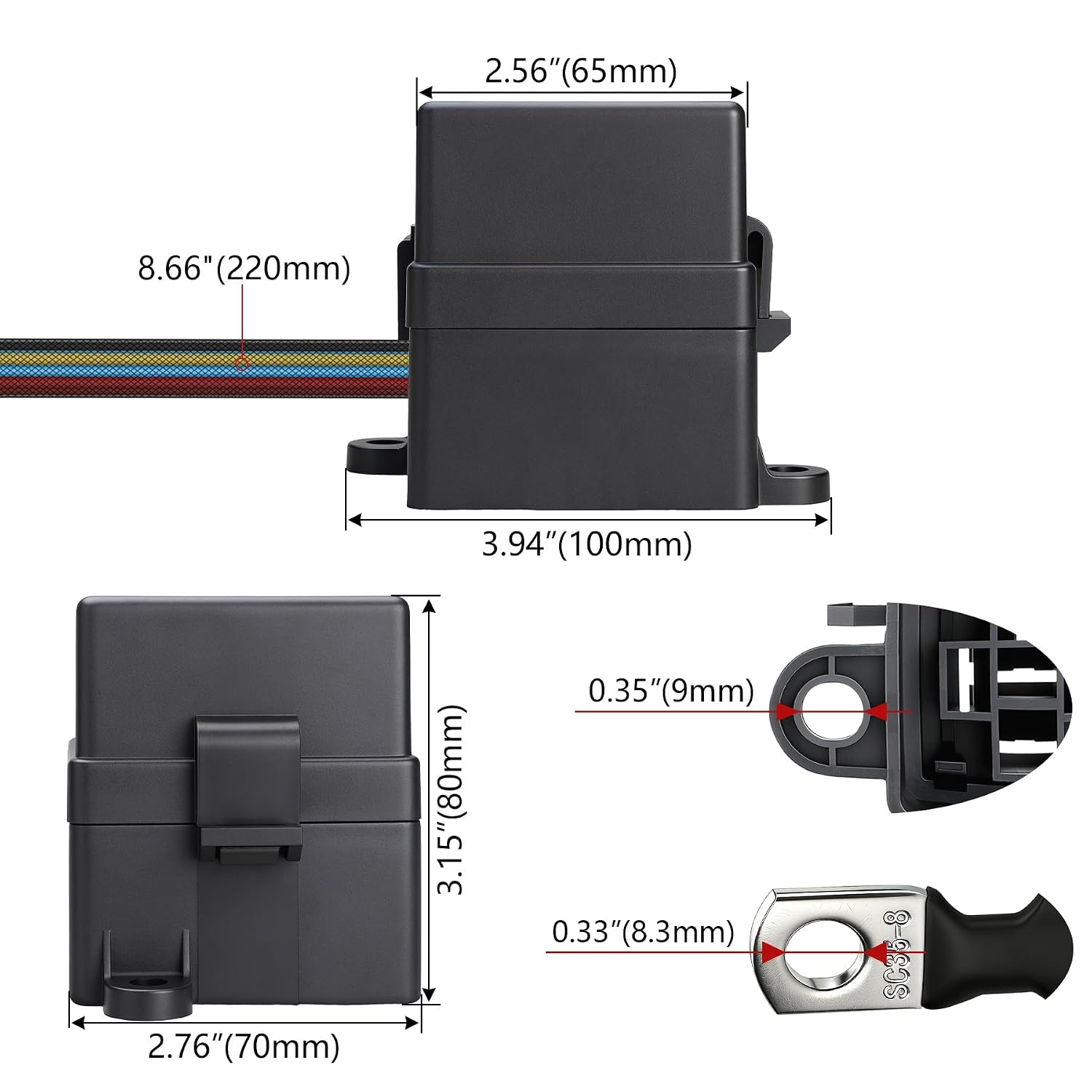 12V 6 Way Pre-Wired Fuse Relay Box Kit with Two 80A 4-Pin Relays | 6 ATC/ATO Slots, Dustproof Covers, Universal Relay
