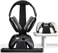Headphone and Headset Stand with Controller Holders Gamer Gifts | Solid Wood, Holds 2 Controllers, Storage Tray for