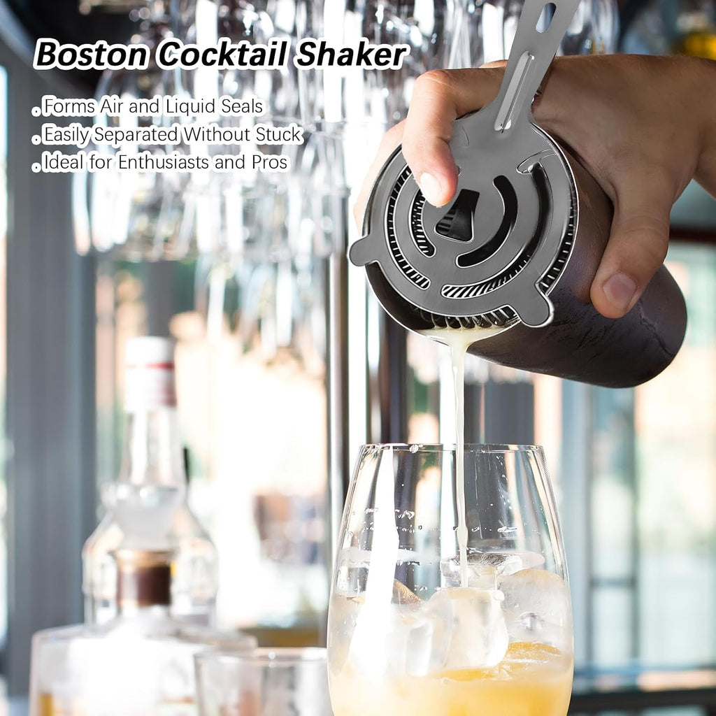 Professional Cocktail Shaker, Professional 5-Piece Bartender Kit with Boston Shaker, Hawthorne Strainer, Double