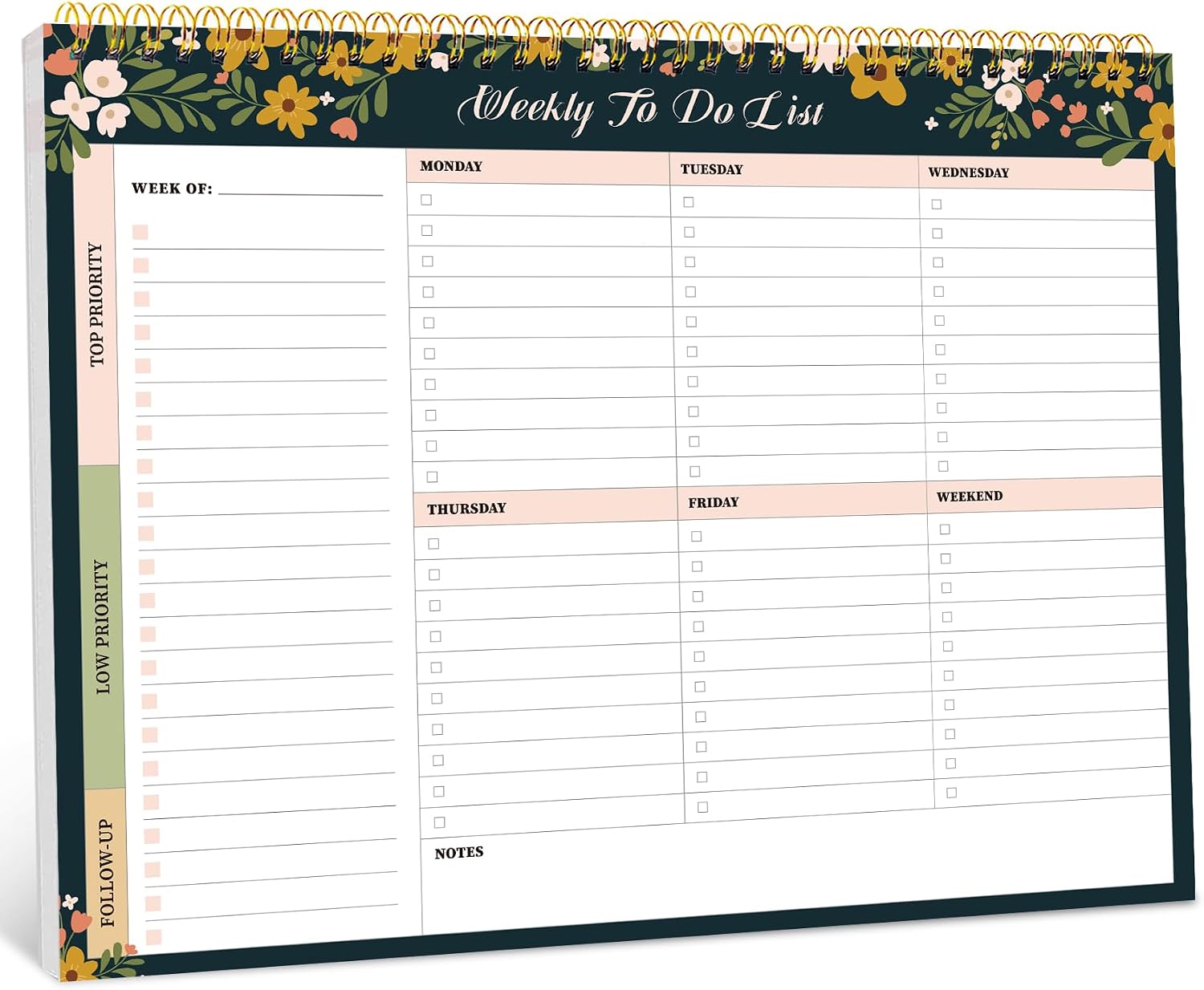 Weekly To Do List Notepad with 52 Undated Sheets（8.5"×11"）- Weekly Desk Planner for Women & Man, Work and Home - 1