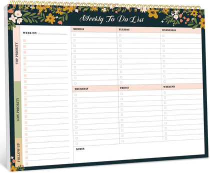 Weekly To Do List Notepad with 52 Undated Sheets（8.5"×11"）- Weekly Desk Planner for Women & Man, Work and Home - 1