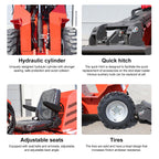 Sit On Mini Skid Steer Loader Wheeled Compact Loader Triple Pump Hydraulics