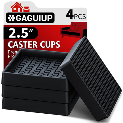 Non Slip Furniture Pads - 4PCS 2.5" Square Anti Slip Furniture Caster Cups