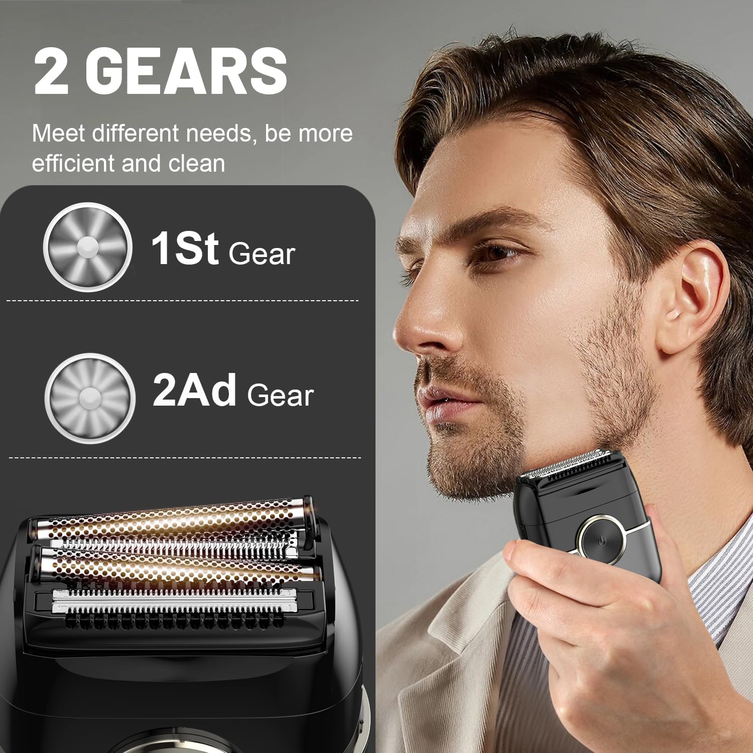 Electric Foil Shavers for Men: 4 Floating Blades & Dual Speed | Mini Electric Razors for Men With Wet or Dry