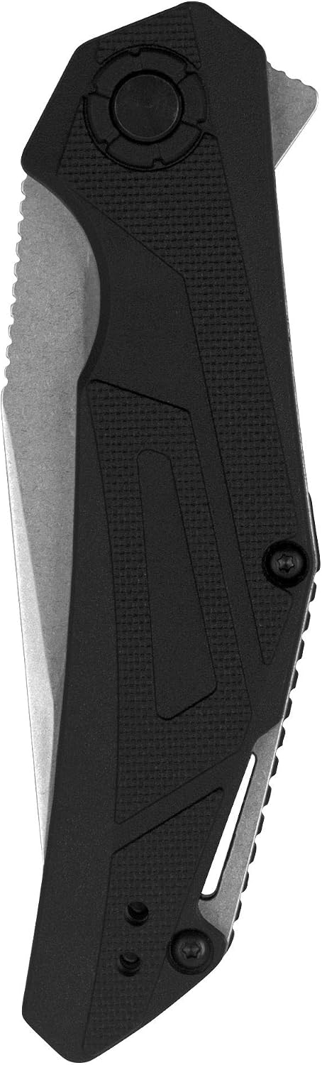 Camshaft Pocket Knife; 3" 4Cr14 Steel Blade; Assisted Folder Opening Knife; Outdoor, EDC,black