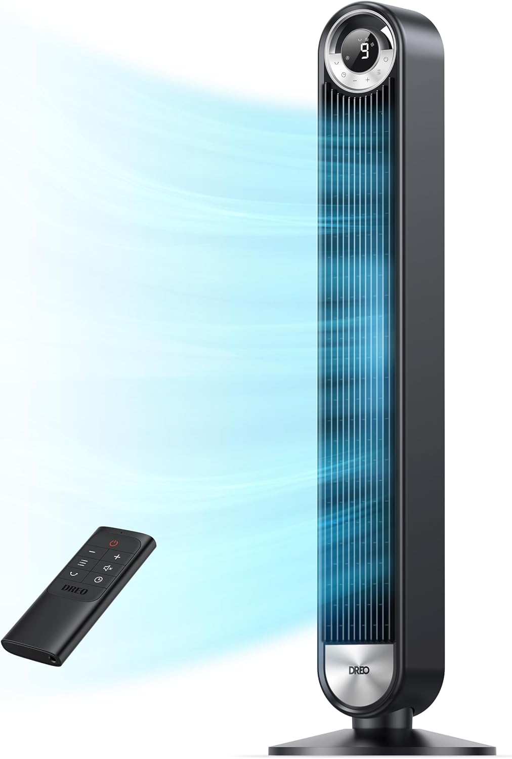 Tower Fan for Bedroom, Upgraded DC 28ft/s Velocity, 25dB Quiet Fan | 9 Speeds Standing Fan, 90° Oscillating Cooling