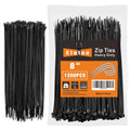 Eletoo 8 Inch Black Zip Ties 1200 Pack Cable Ties 35 LBS