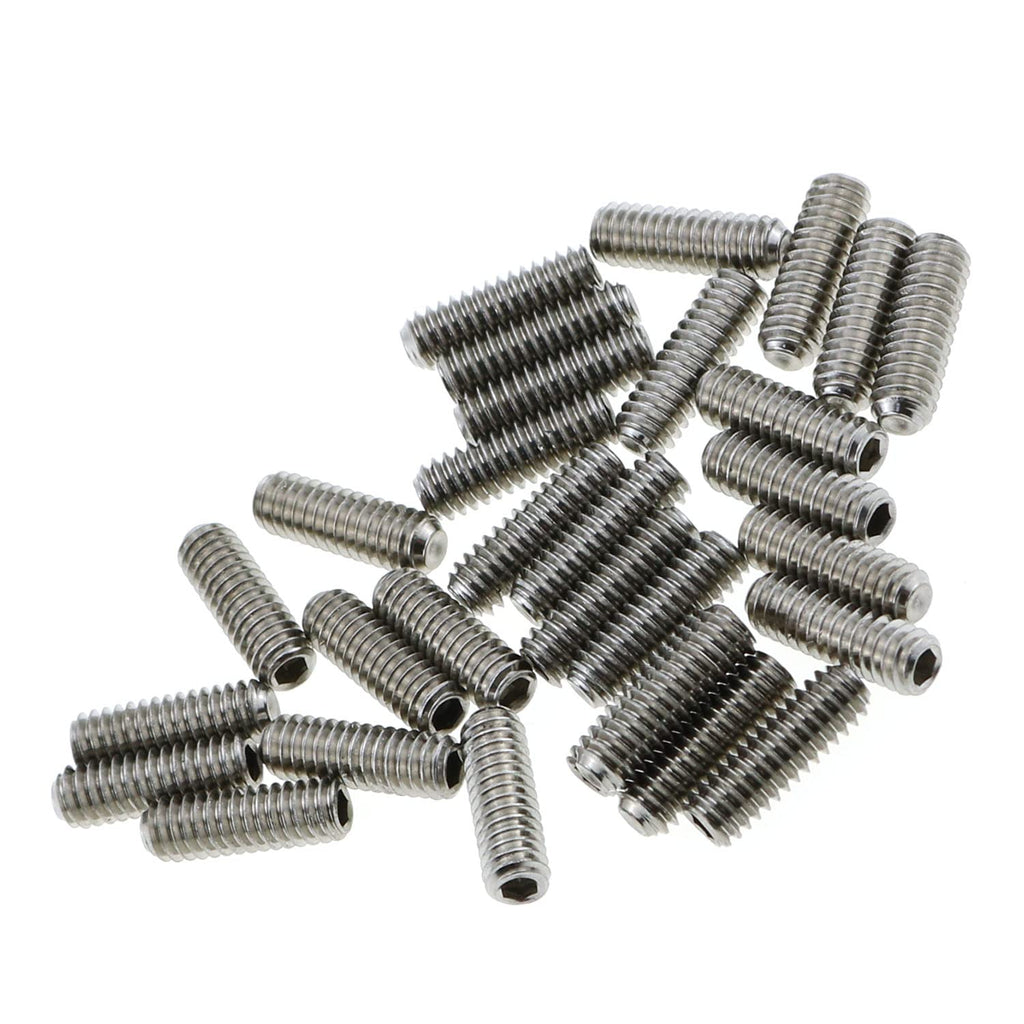 MEETOOT 30pcs Socket Set Screws Machine Headless Screw 8-32 x 1/2" Cup Point Socket Set/Grub Screws