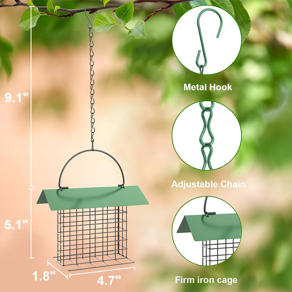 Bird Feeder for Outdoors, Squirrel Proof Suet Feeder for Outside Hanging