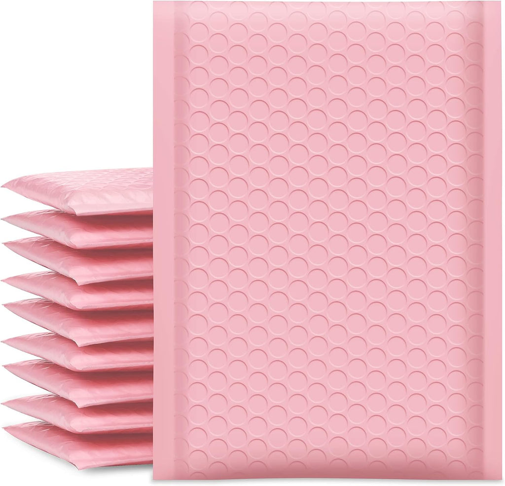 Bubble Mailers 6x10 Inch Light Pink 50 Pack Poly Padded Envelopes Small Business Mailing Packages Opaque Self Seal