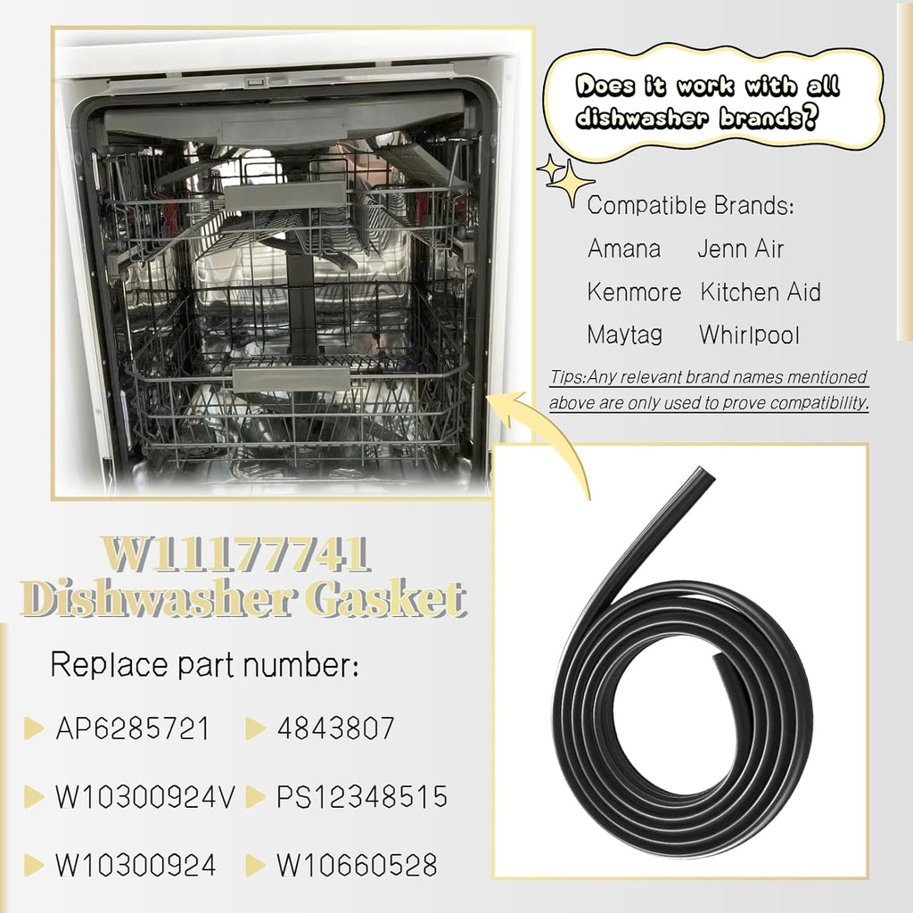 W11177741 Dishwasher Gasket Door Seal by savone