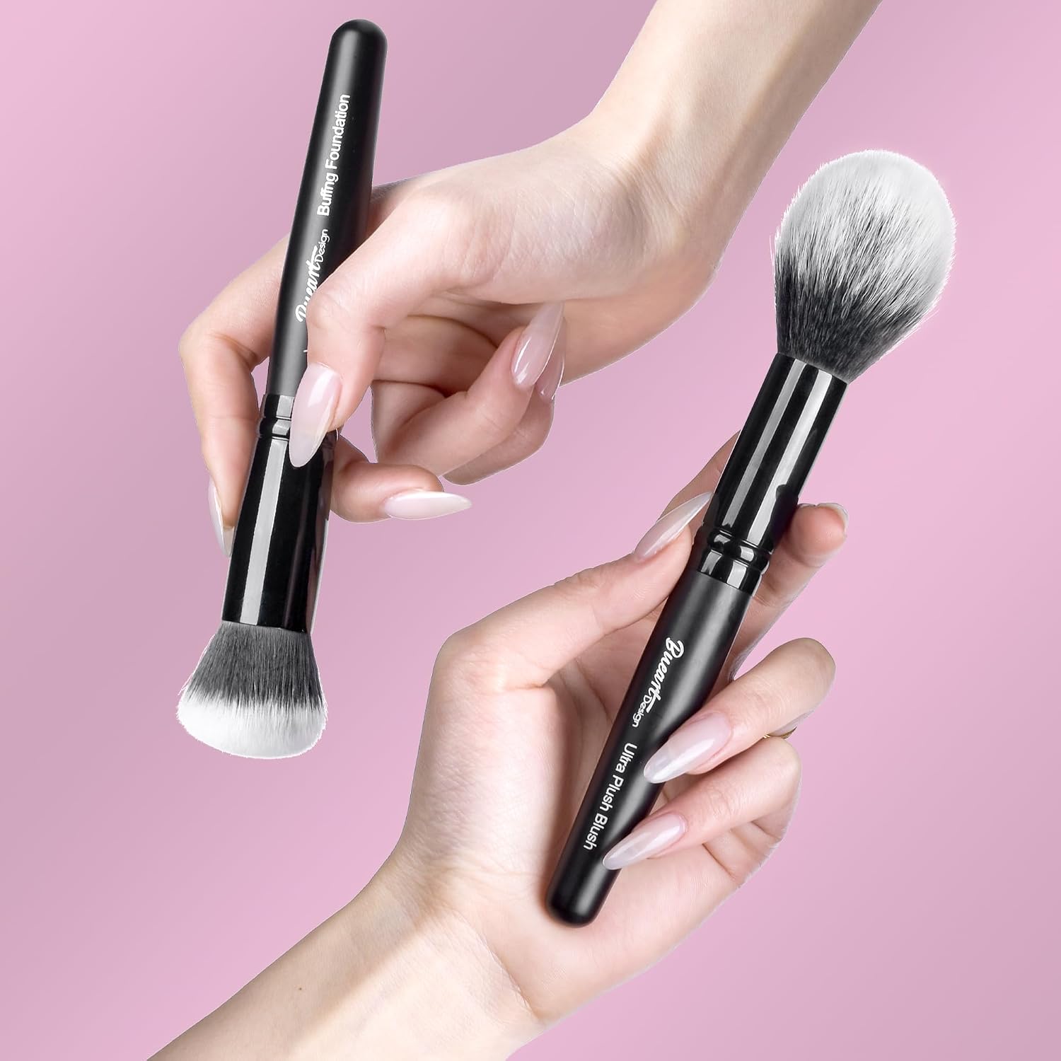 Ultra Plush Blush Makeup Brush with Domed shape for Liquid Blush&Cream&Powder,Buffing Foundation Brush with Tapered
