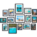 Collage Picture Frames Set, 15 Pack, MDF, Black, 8x10, 5x7, 4x6