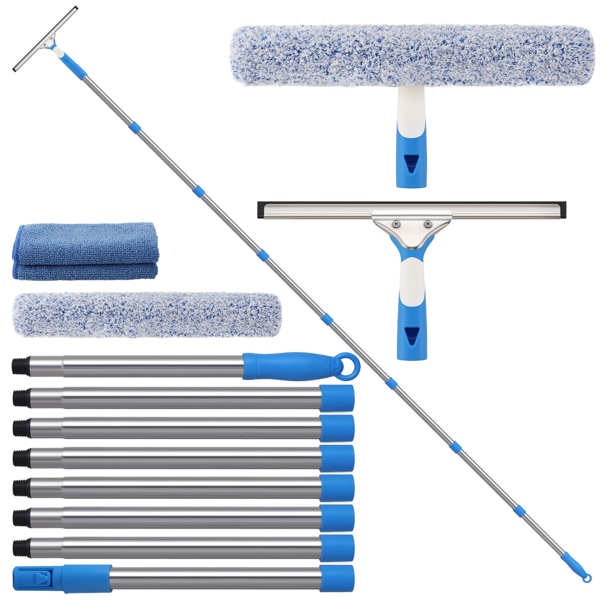 10 Feet Long Squeegee Window Cleaner Tool for Outdoor High Windows