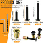 DALQUIS 110 Sets M6 Threaded Inserts for Wood | 3 Sizes Inserts