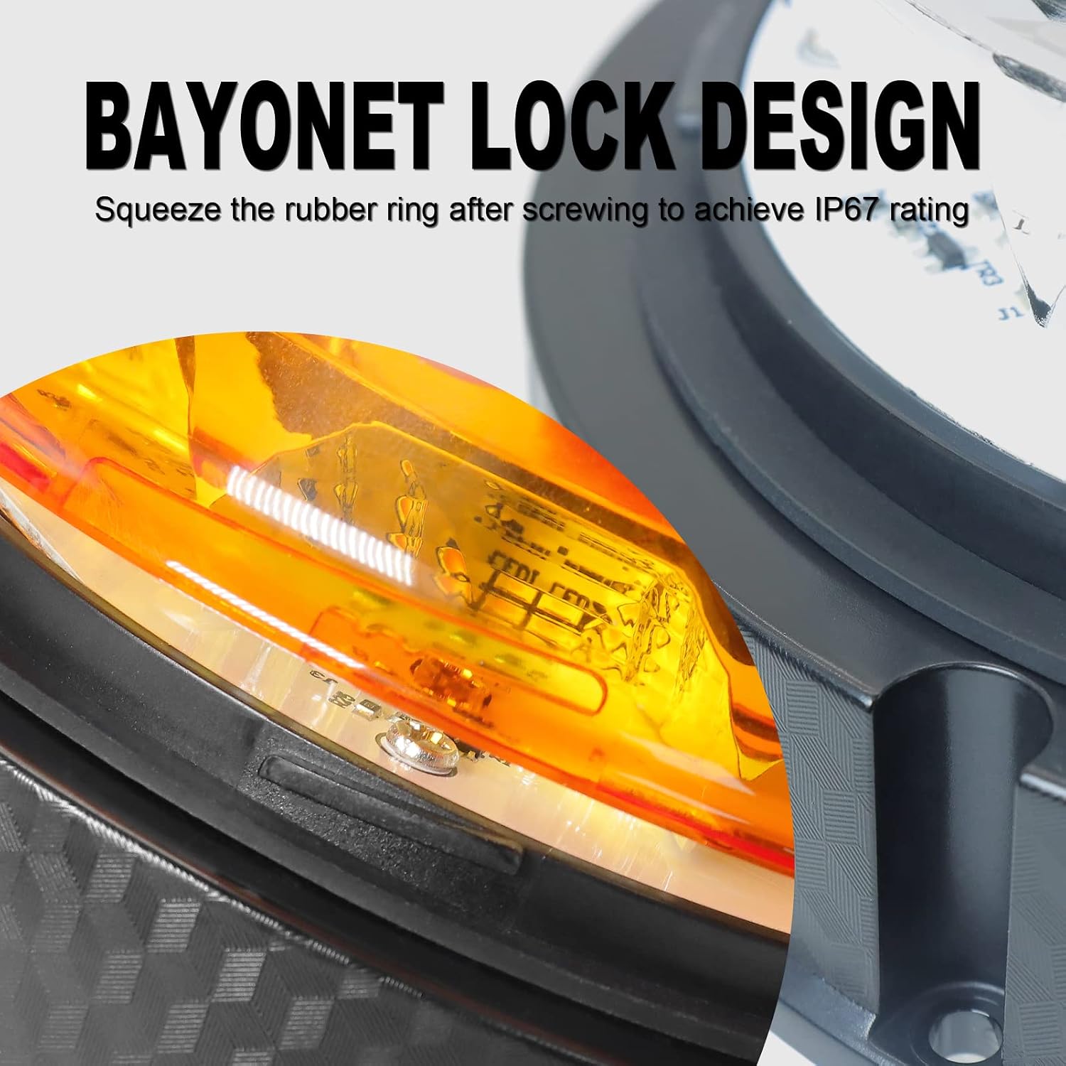 W47S w/Replaceable Lens Amber LED Beacon Lights, Emergency Strobe | Warning/Strobe Flashing
