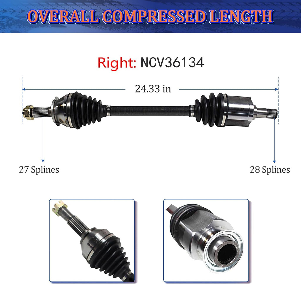 Maxfavor CV Axle Shaft Assembly fit for Honda CR-V CRV 2002-2006