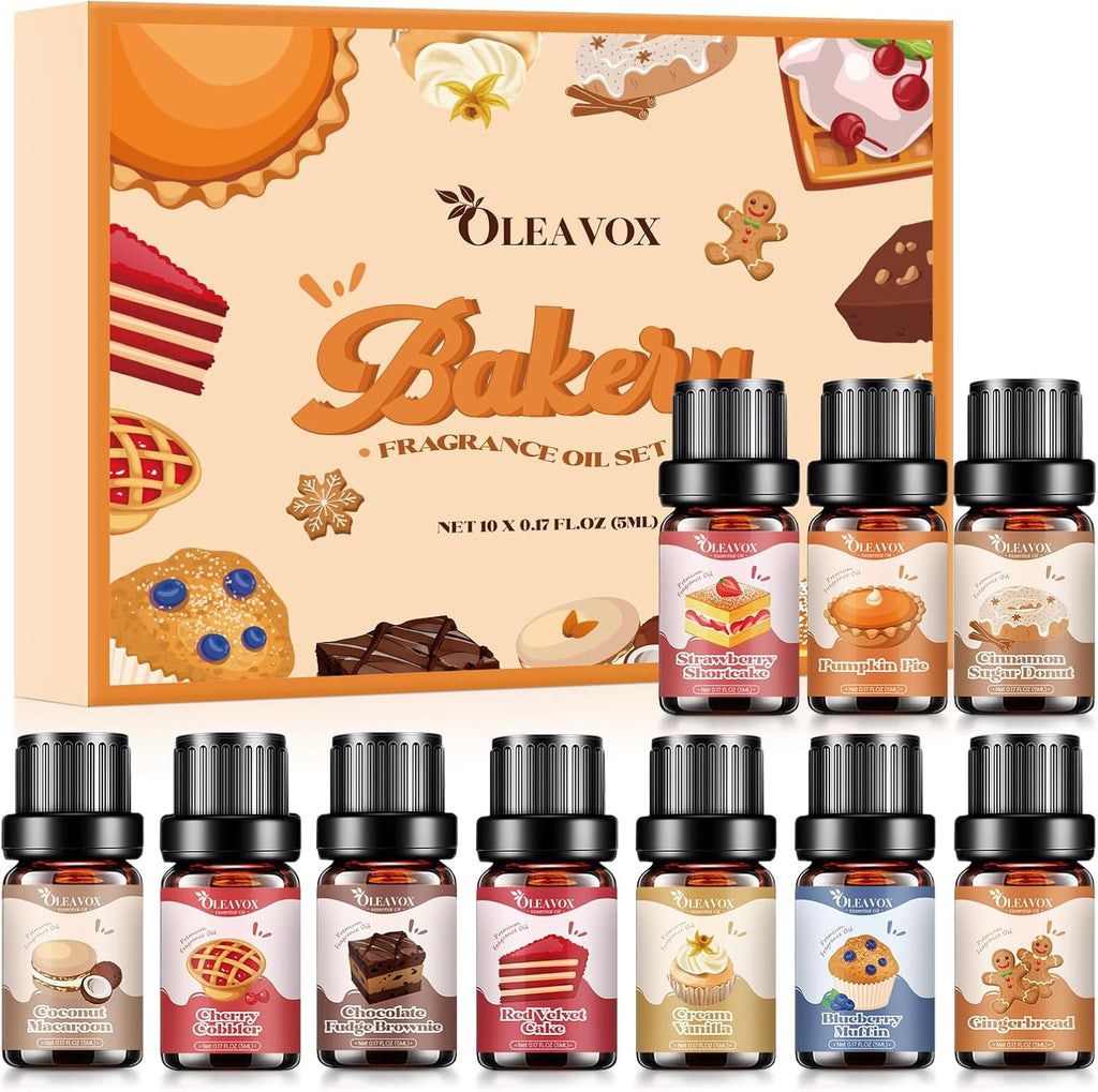 Bakery Essential Oils Set, Fragrance Oil for Diffuser | Fall Candle Scents for Candle & Soap Making, Pumpkin Pie