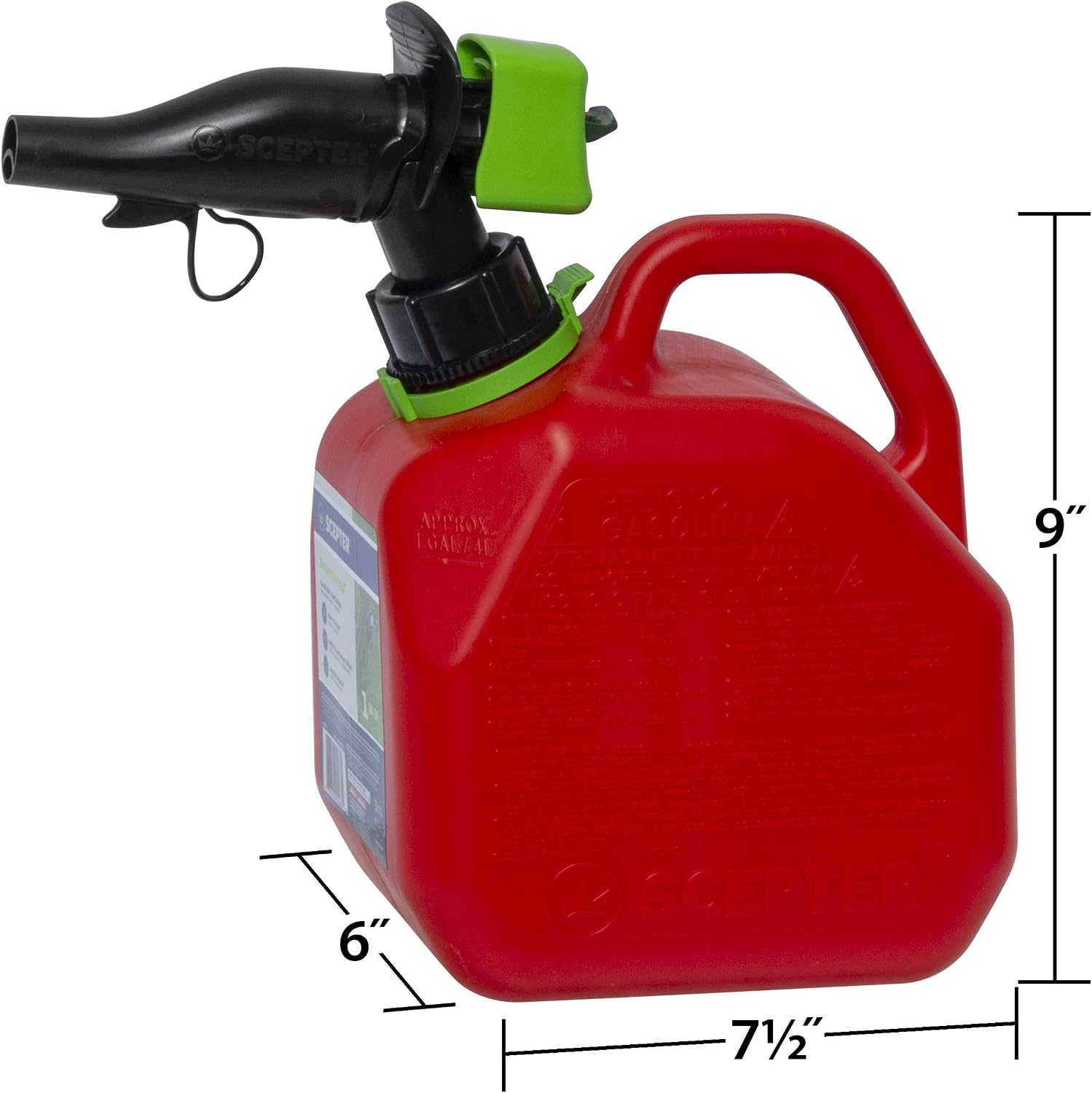 1 Gal Gas Can, Spill Proof SmartControl Spout, Spout Extender, Red | Gasoline Only, EPA/CARB Compliant Fuel