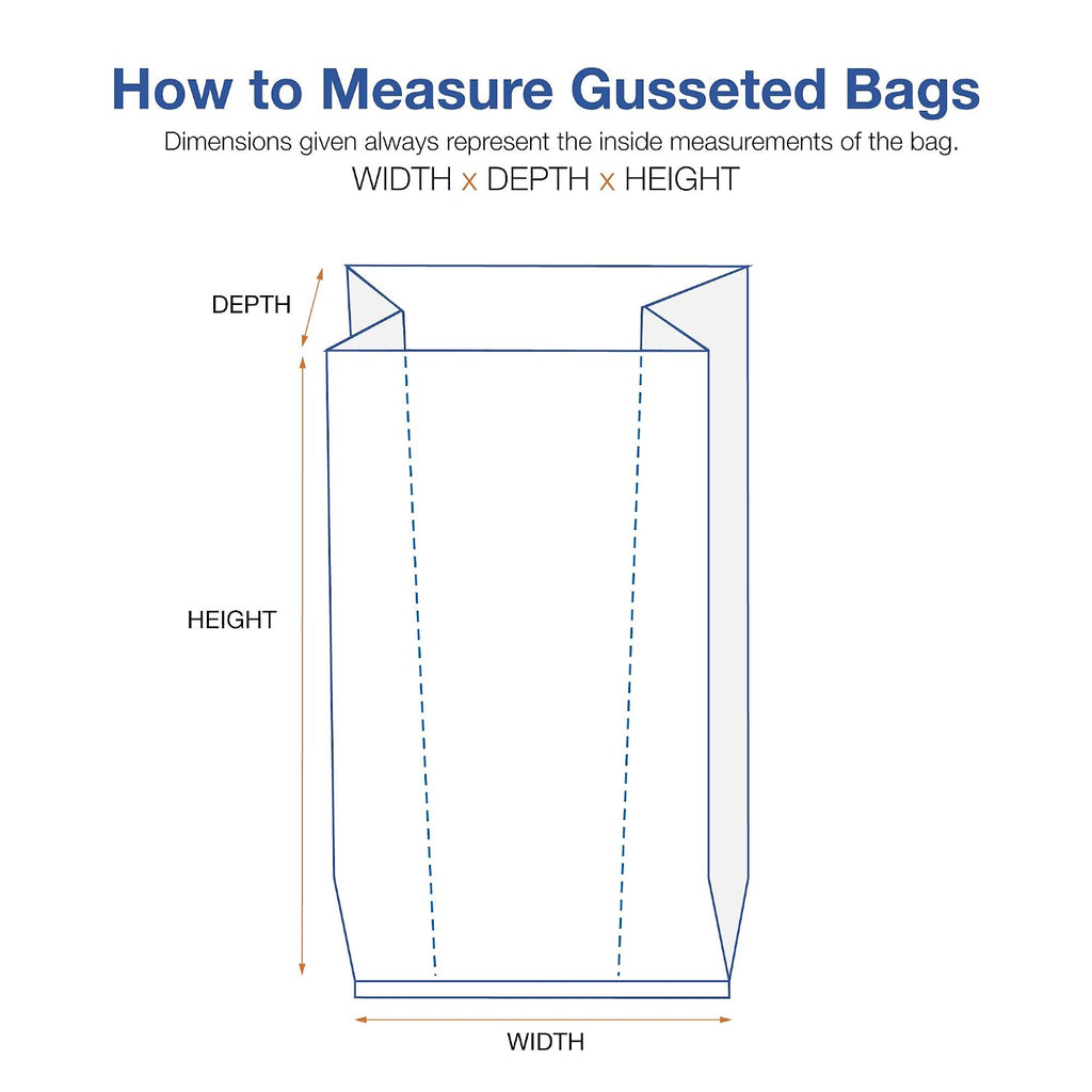 Gusseted 1 Mil Poly Bags, 8" x 3" x 15", Clear, 1000/Case
