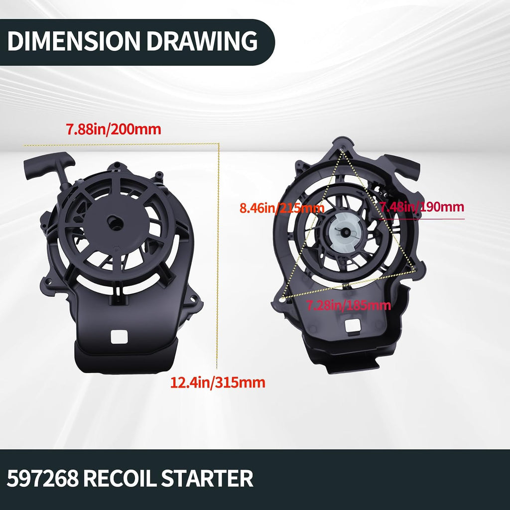 597268 Recoil Starter Compatible with Briggs & Stratton 850E Series 190CC Lawn Mower