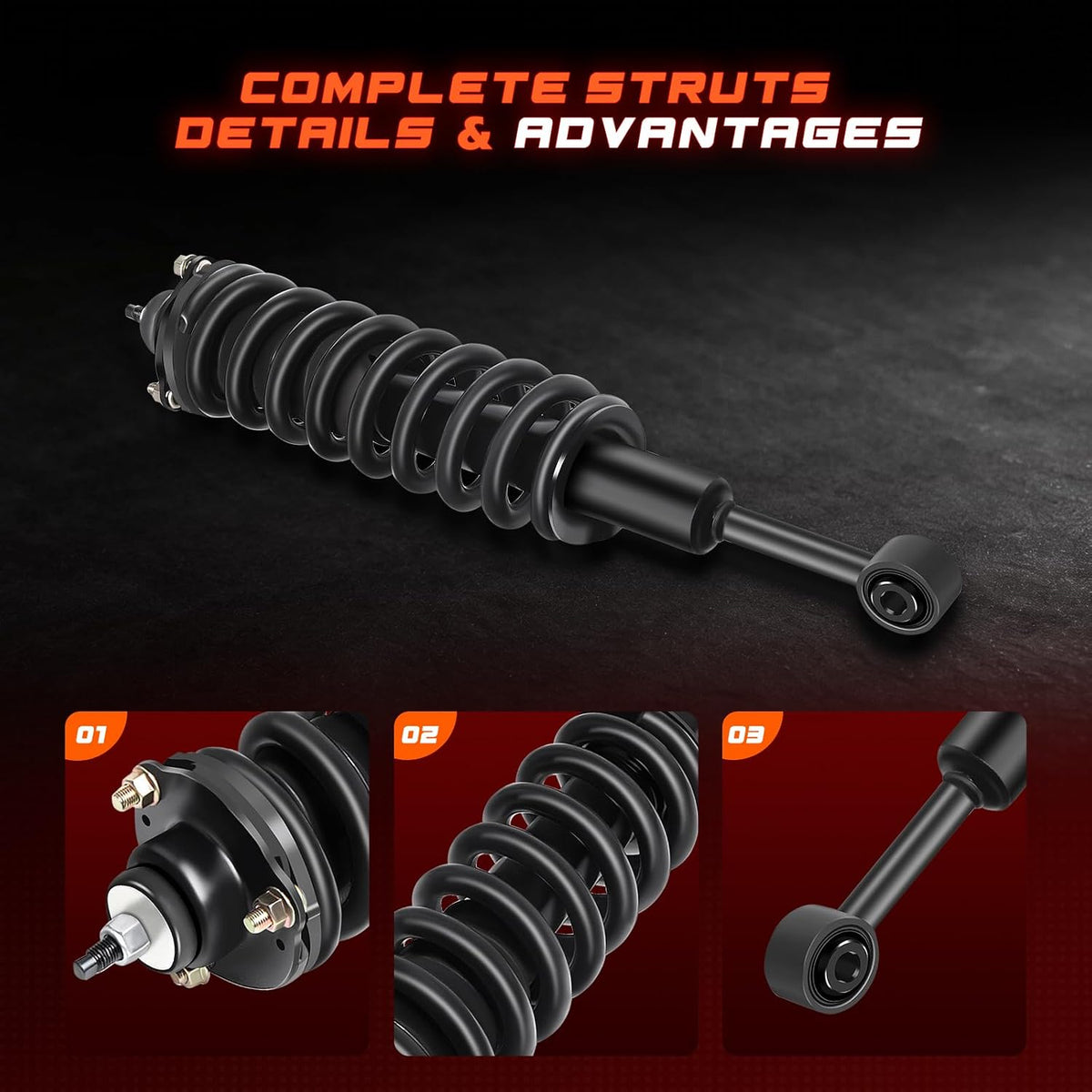 CCIYU Complete Strut Fit for Toyota 4Runner 03-20 for FJ Cruiser 07-14 2PCS