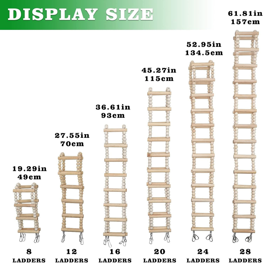 Bird Ladder Bridge, Wooden Pet Hamster Climbing & Swing Toys, Cage Accessories for Birds Rats Parrots Hamster