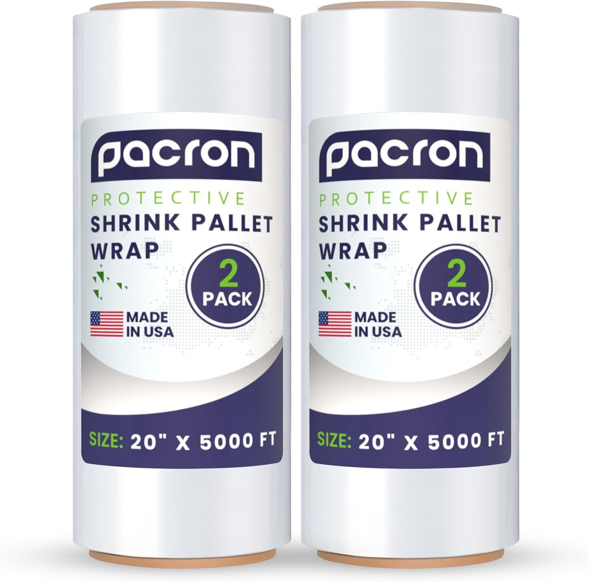 Stretch Film Machine Wrap – 20" x 5000FT, 80 Gauge – Industrial Heavy-Duty Clear Shrink Wrap for Pallets, Packing