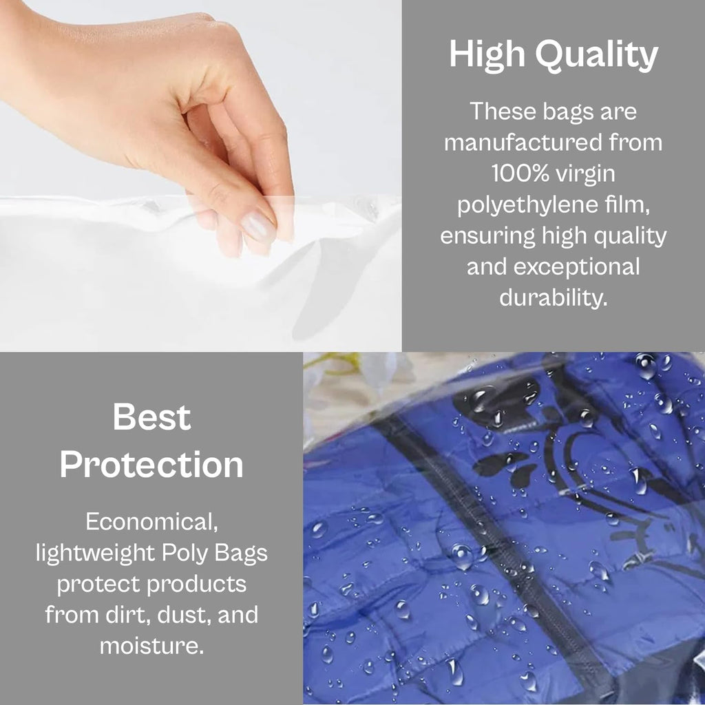 PSBM 1000 Count 1 Mil 9 Inch x 12 Inch, Flat Poly Bags, No Seal/Open End Bags For Retail Packaging, Storage, Or