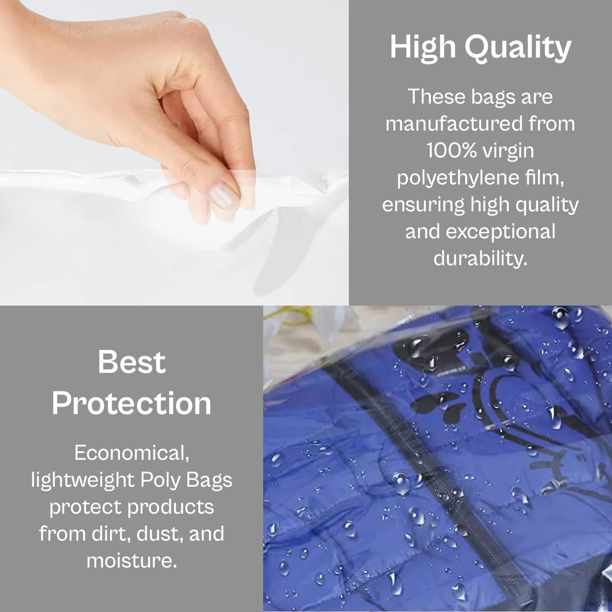 PSBM 1000 Count 1 Mil 9 Inch x 12 Inch, Flat Poly Bags, No Seal/Open End Bags For Retail Packaging, Storage, Or
