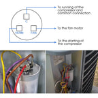Fiada 30/5 MFD uF 370/440V CBB65 Dual Run Round Capacitor for AC Motor