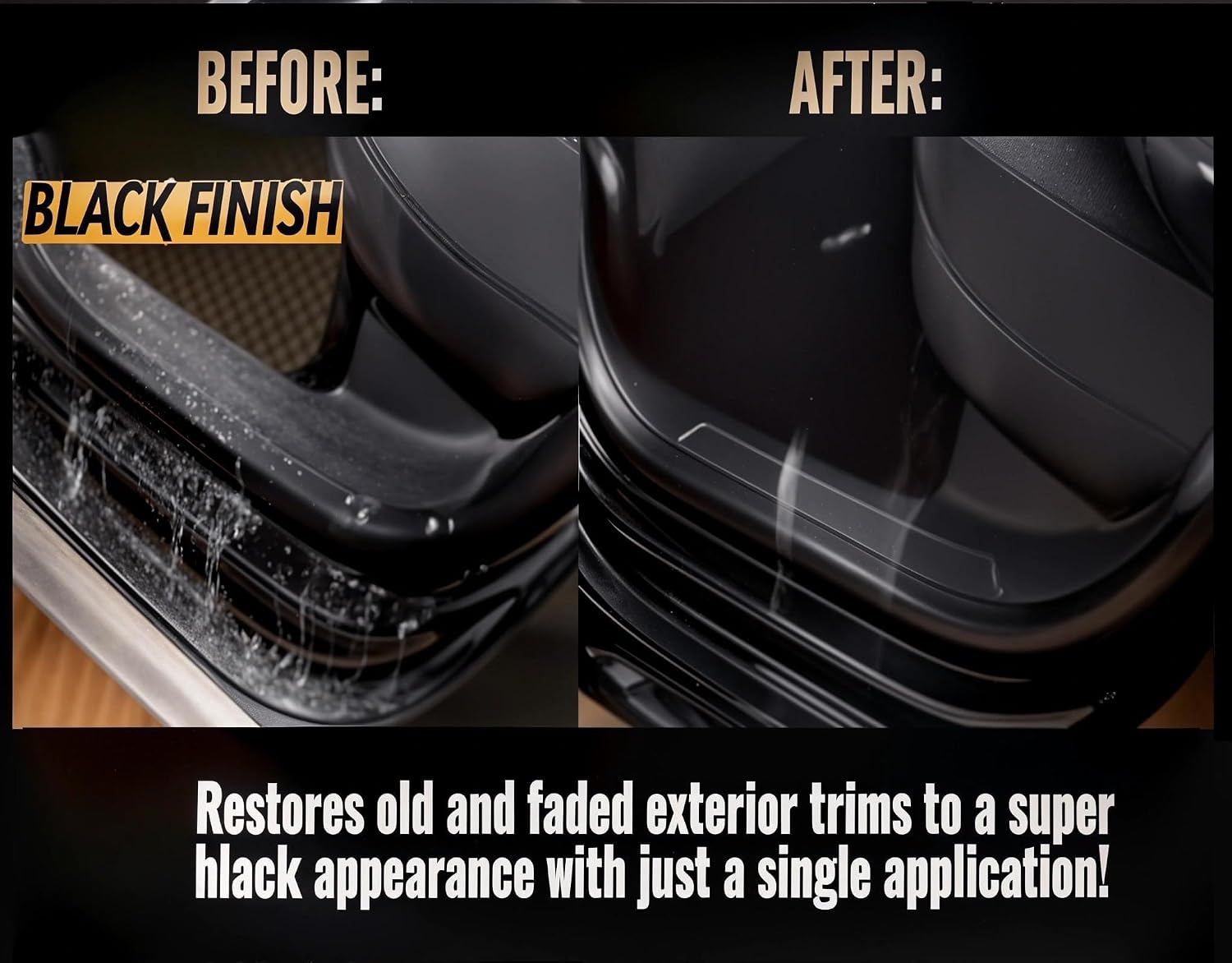Black Trim Restorer – Plastic & Rubber Restorer Spray – Long Lasting UV Protection – car Trim Restorer, Plastic