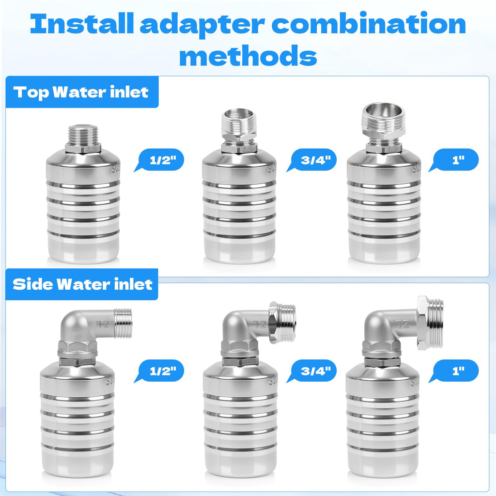 Bangzi 2PCS 304 Stainless Steel Float Valve–Automatic Water Level Control
