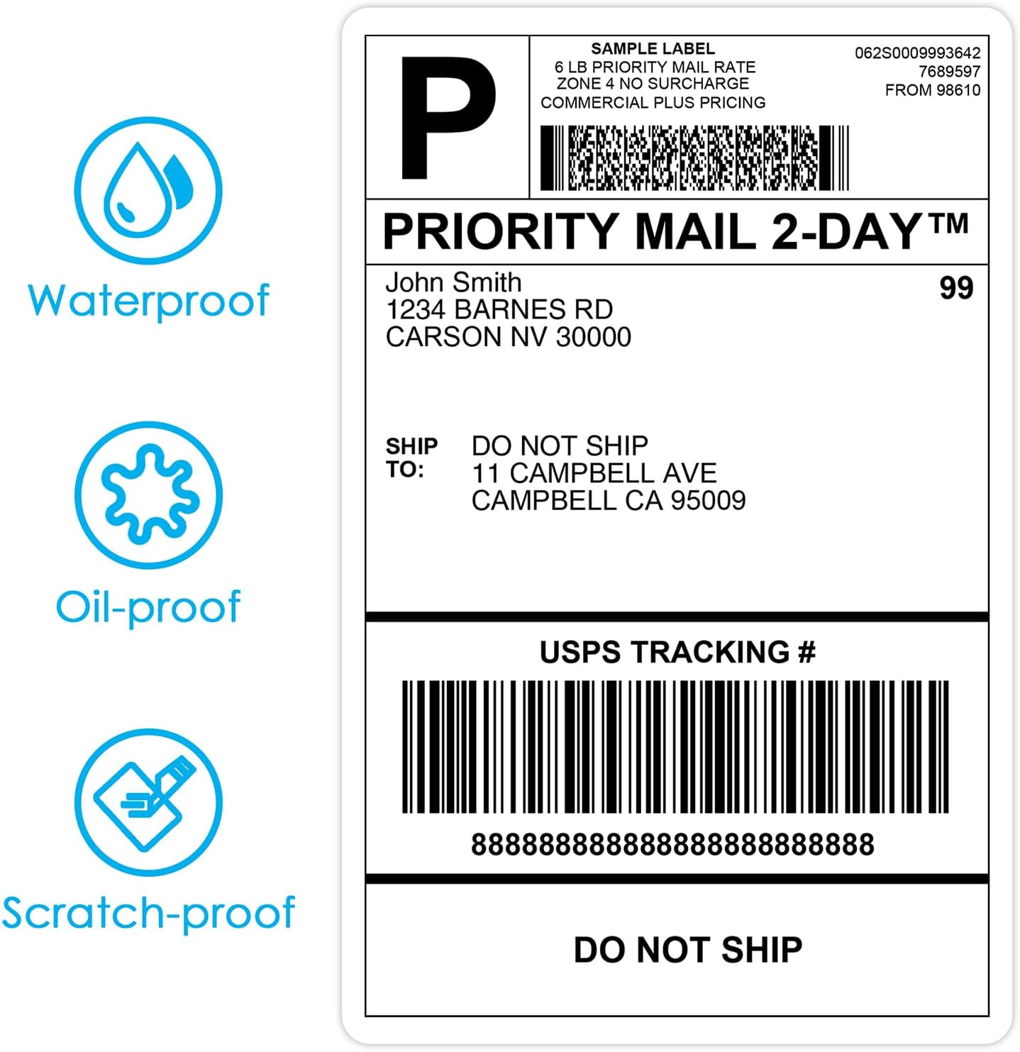 4x6 Thermal Shipping Labels - 500 Pack Fanfold, Direct Thermal Labels | Return Address Shipping Labels – Perforated