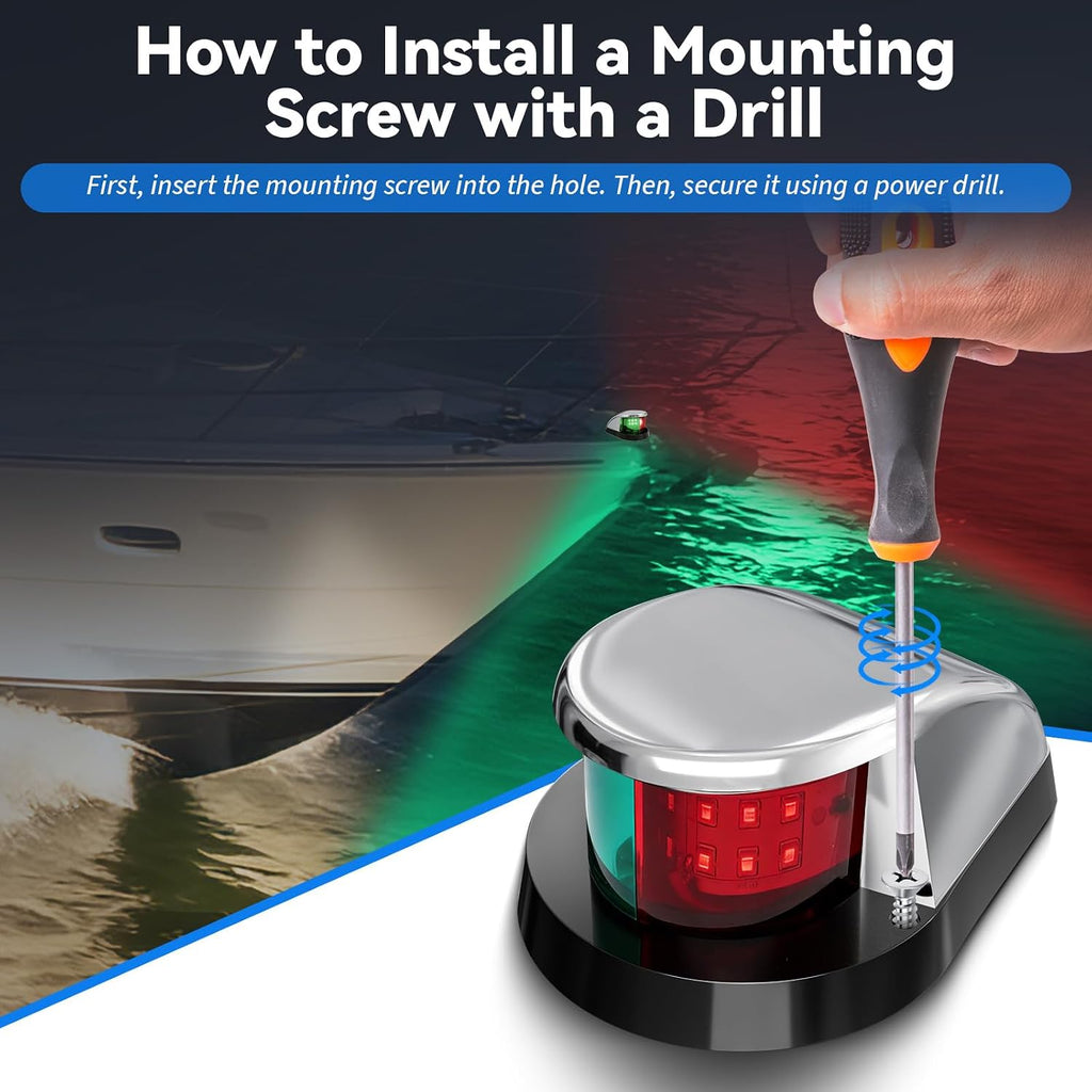 Boat Light, Lights for Boat,Navigation Light with Red Green LED 12V 1 Pack
