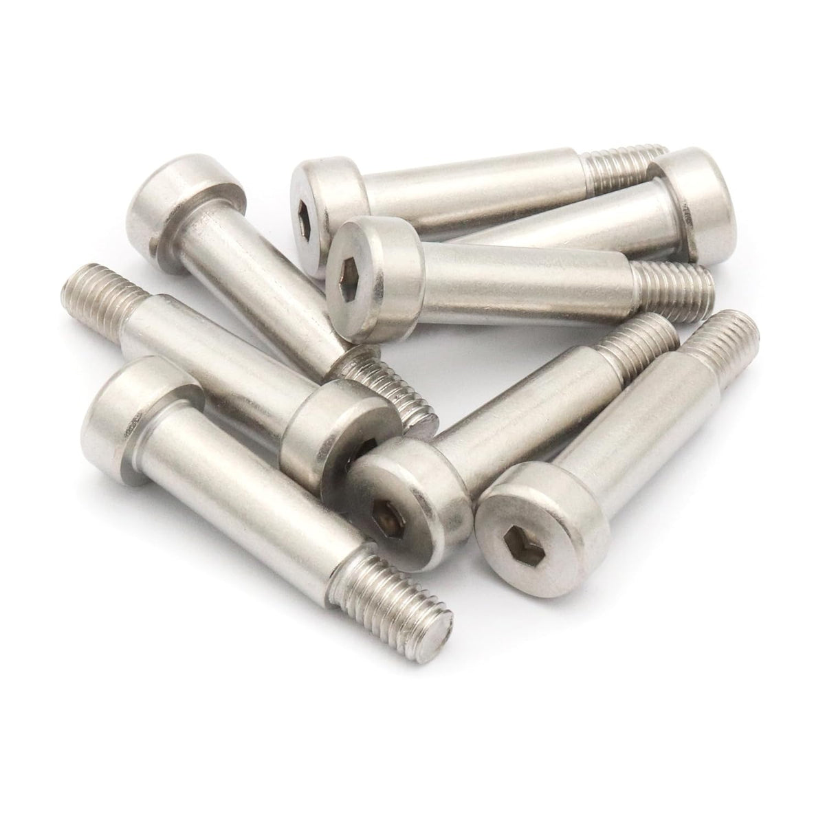 10pcs Hex Socket Shoulder Bolt, 10mm x M8 x 30mm Hex Socket Shoulder Bolt, 304 Stainless Steel (Silvery)