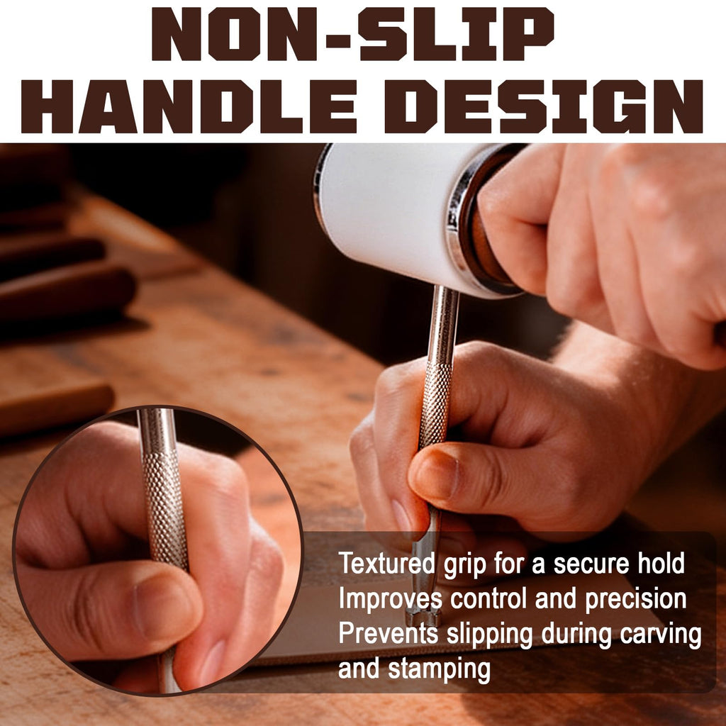 TheCraftGuy Leather Stamping Tools with Swivel Knife, 8 Pack, for Carving