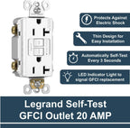 Legrand radiant 20 Amp Tamper Resistant GFCI Duplex Outlet White 3 Pack