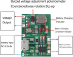 6 Pcs Battery Charger Module USB TP4056 3.7V 4.2V to 9V 5V 2A Charge Discharge Integrated Step Up Module,18650 Lithium Li-ion Battery Charger Module