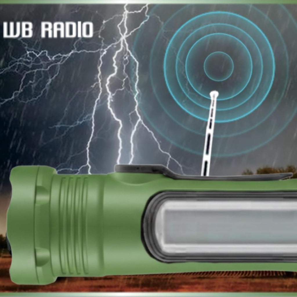 8-in-1 Emergency Weather Radio | with Flashlight, Solar Hand Crank Charger, NOAA AM/FM Radio, SOS Alarm, Reading