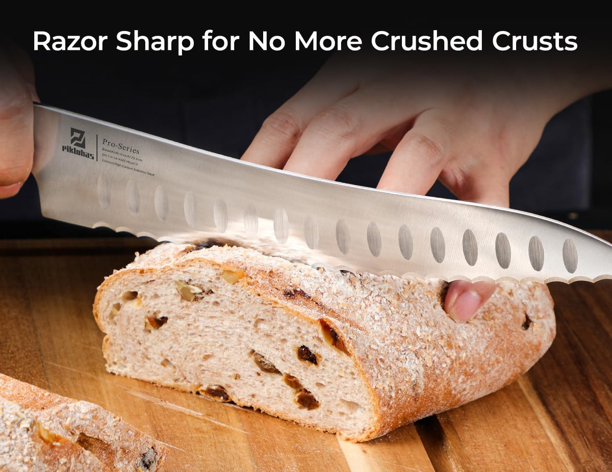 Resharpenable Bread Knife for Homemade Bread, 10 Inch