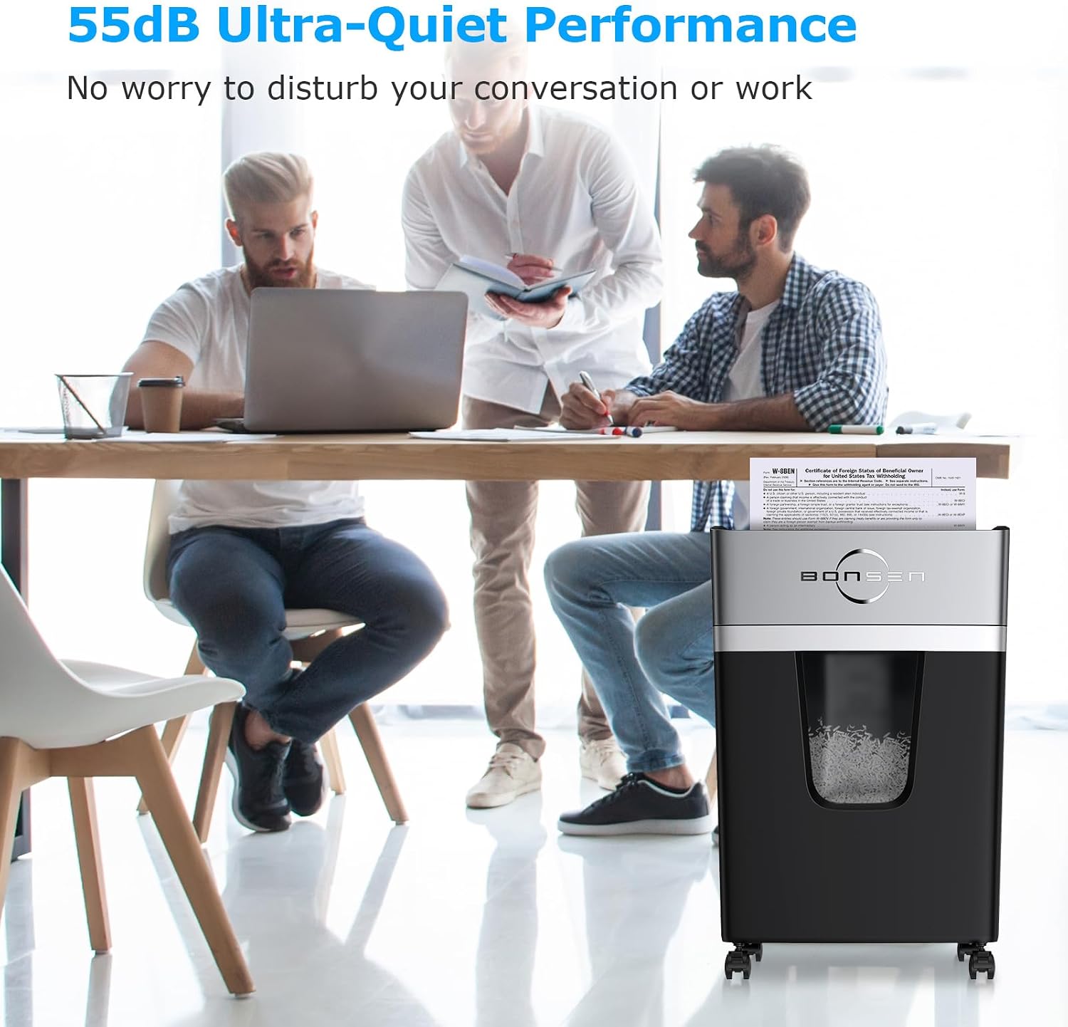12-Sheet Cross Cut Paper Shredder for Home Office Use | 40-Min Running Time, 55 dB Ultra-Quiet with Anti-Jam