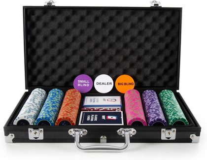 Official World Poker Tour Casino Grade 300‑Piece Poker Set with Aluminum Carry Case, 14g Premium Poker Chips, Cards