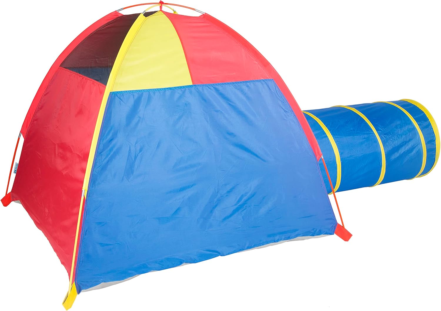 20414 Kids Hide-Me Dome Tent and Crawl Tunnel Combo for Indoor/Outdoor Play Red/Yellow/Blue Large