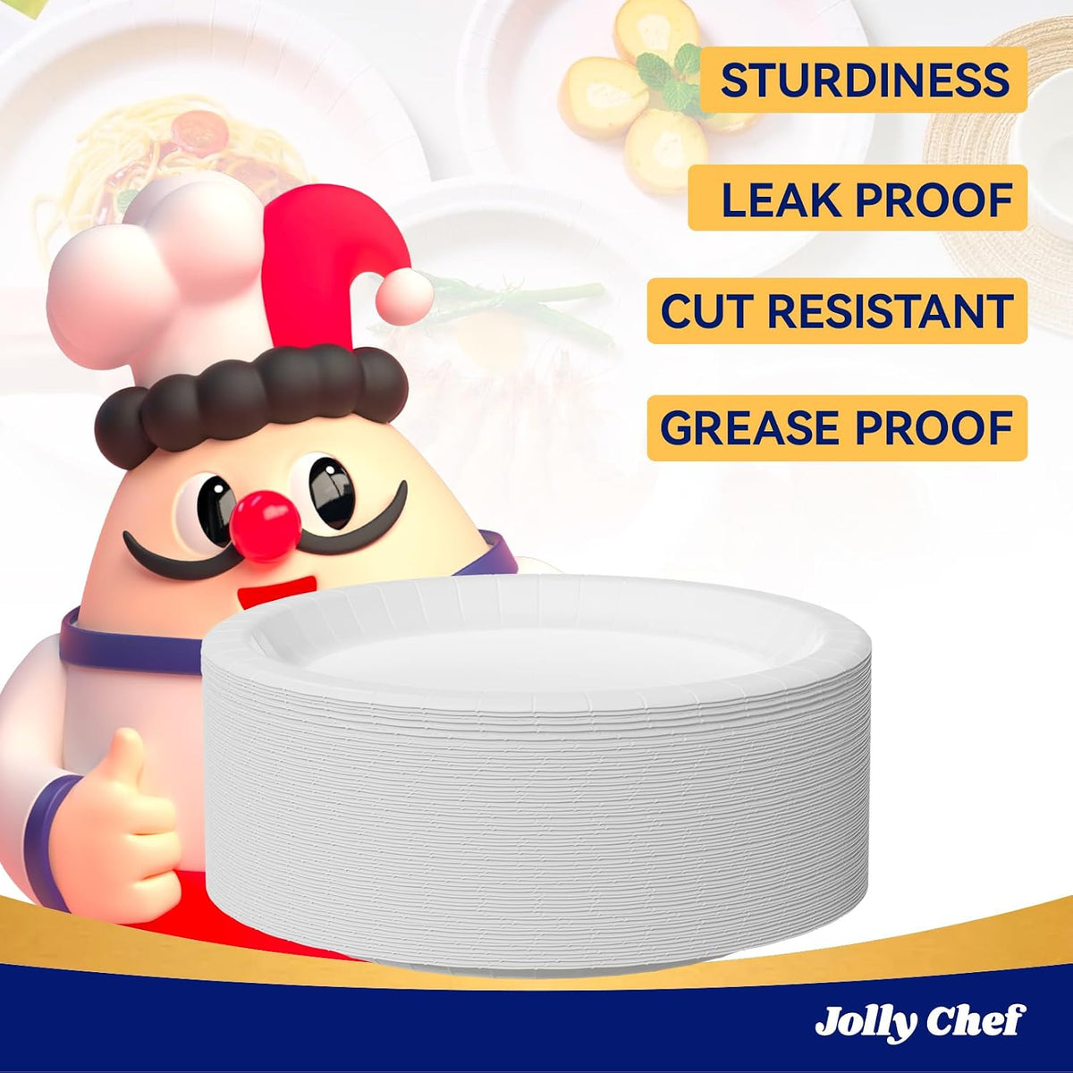 10 inch 140 Pack Disposable Paper Plates