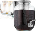 BTaT- 1 Gallon Cold Brew Coffee Maker, Thick Glass Pitcher | Stainless Steel Filter, Lid & Spigot Iced Coffee Sun Tea