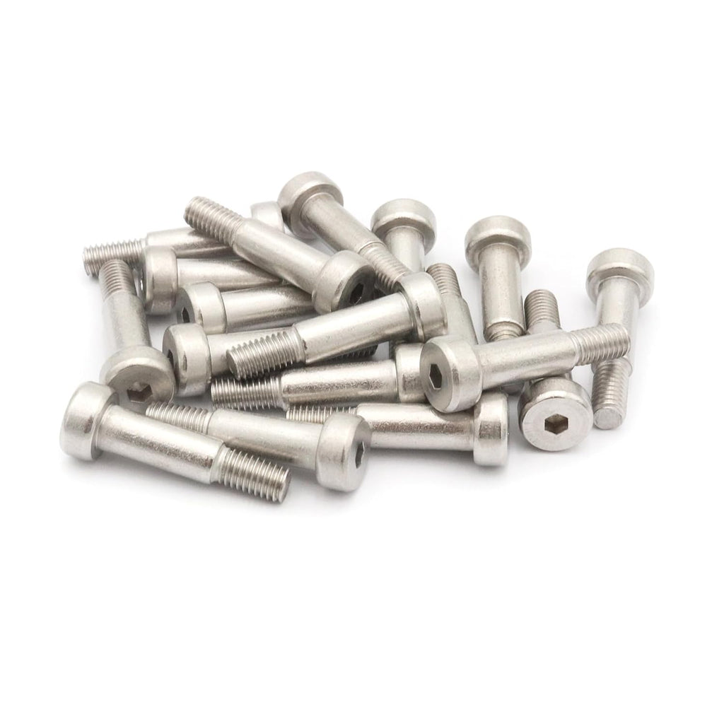 30pcs Hex Socket Shoulder Bolt, 6mm x M5 x 15mm Hex Socket Shoulder Bolt, 304 Stainless Steel (Silvery)