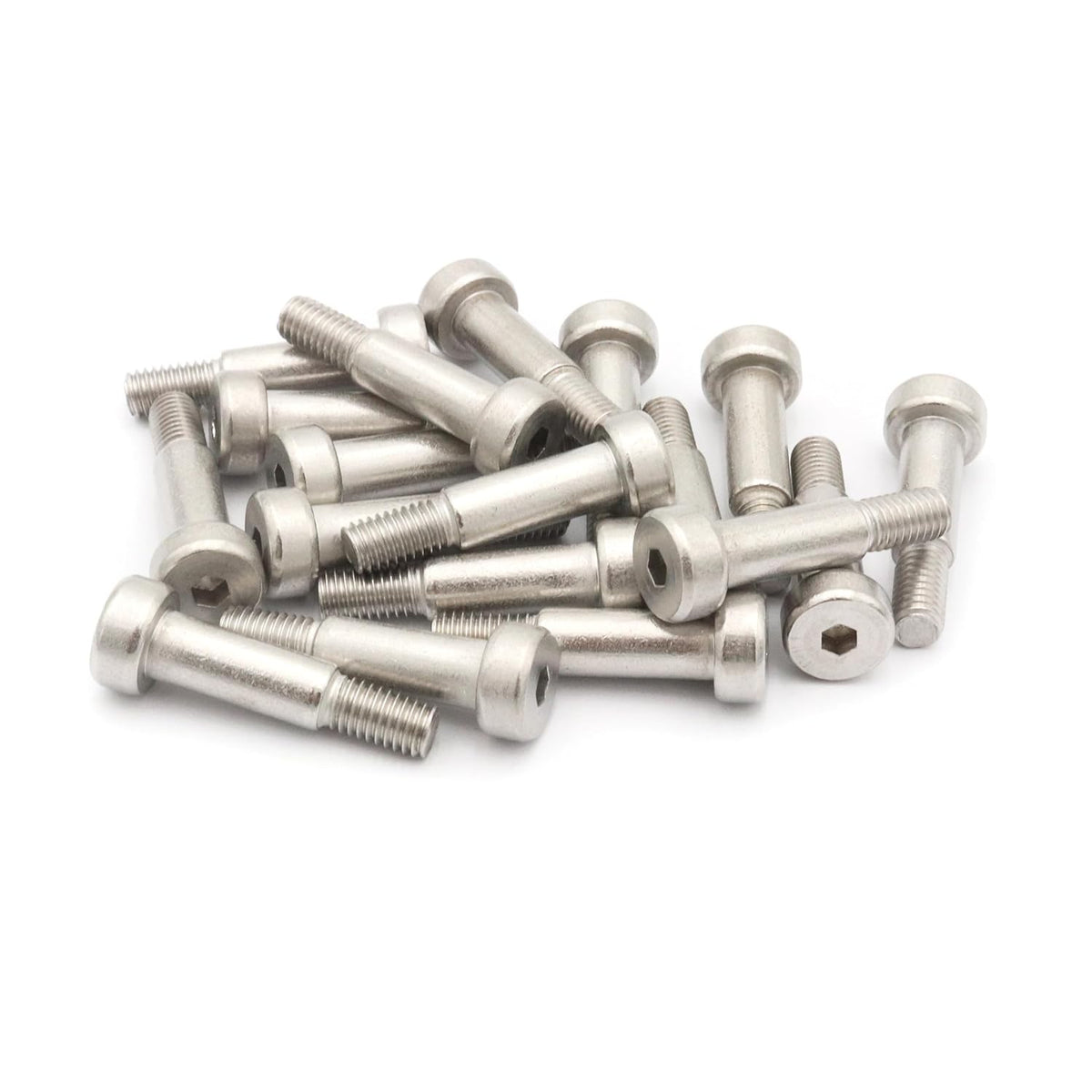30pcs Hex Socket Shoulder Bolt, 6mm x M5 x 15mm Hex Socket Shoulder Bolt, 304 Stainless Steel (Silvery)