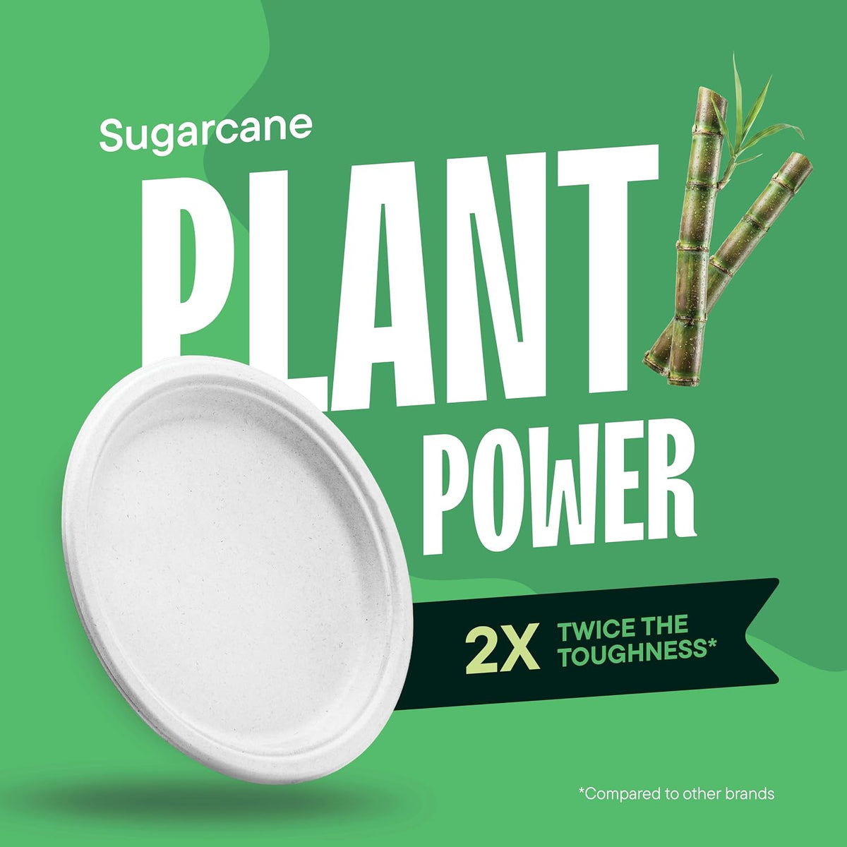 100% Compostable Disposable Paper Plates [125-Pack] - (PFAS-Free) - [10 Inch] Heavy Duty, Eco-Friendly, Biodegradable