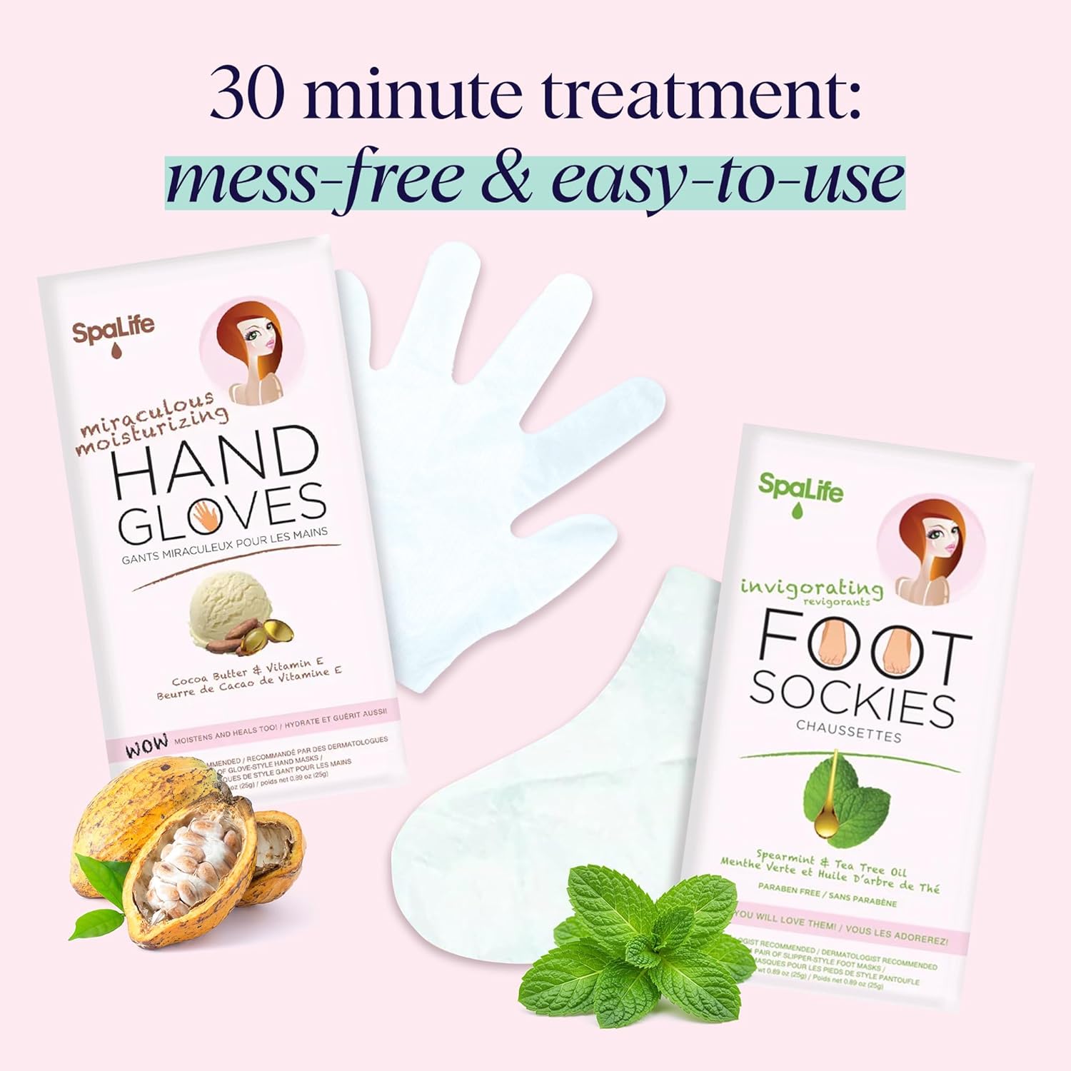 Moisturizing Hand Gloves & Foot Mask Socks | Korean Skincare Set for Dry Cracked Hands & Dry Cracked Feet Callus